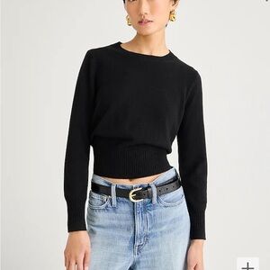J Crew Women’s Cropped Cashmere Sweater in Black Size Small